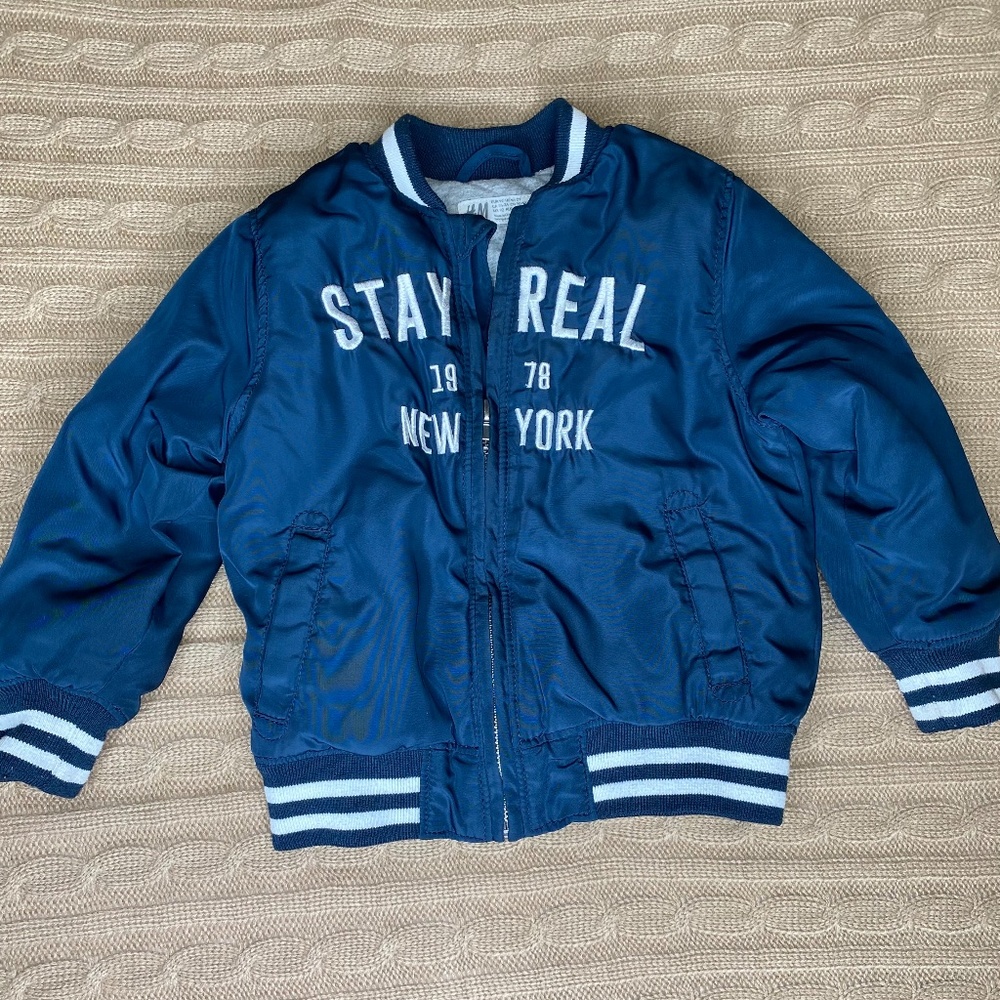 H&M Kids Embroidered Tiger Bomber Jacket size 1 1/2-2yrs